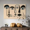 Modern Minimalist Abstract Faces Canvas Painting(Modern Minimalist Abstract Faces Canvas Painting) -Artociti Sale Store modern minimalist abstract faces canvas painting 18x12 inches 143