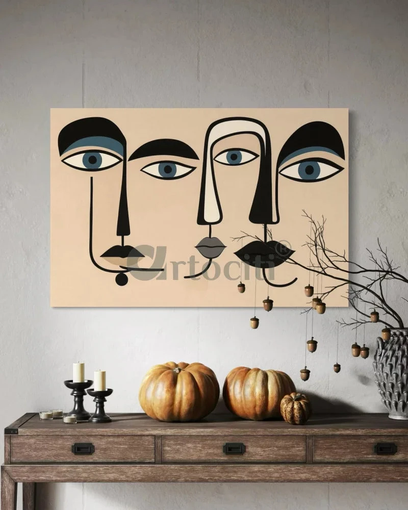 Modern Minimalist Abstract Faces Canvas Painting(Modern Minimalist Abstract Faces Canvas Painting) 3 Modern Minimalist Abstract Faces Canvas Painting(Modern Minimalist Abstract Faces Canvas Painting)