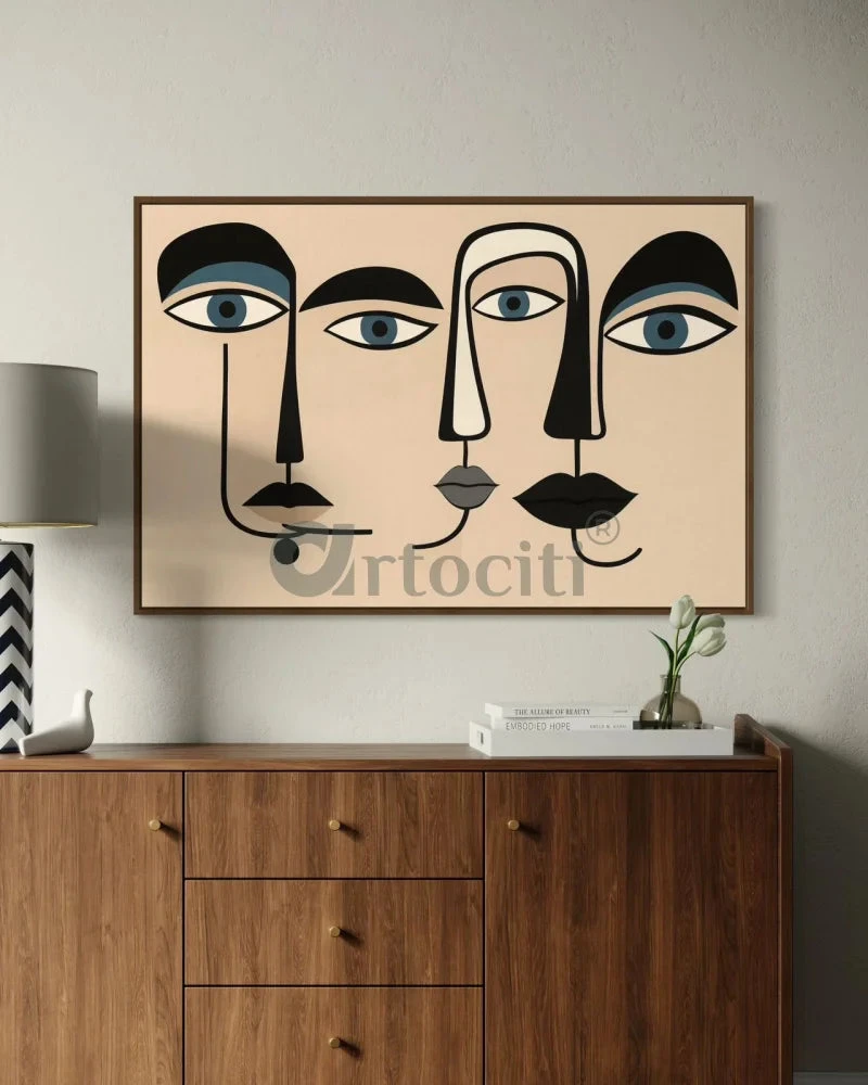 Modern Minimalist Abstract Faces Canvas Painting(Modern Minimalist Abstract Faces Canvas Painting) 4 Modern Minimalist Abstract Faces Canvas Painting(Modern Minimalist Abstract Faces Canvas Painting) - Image 2