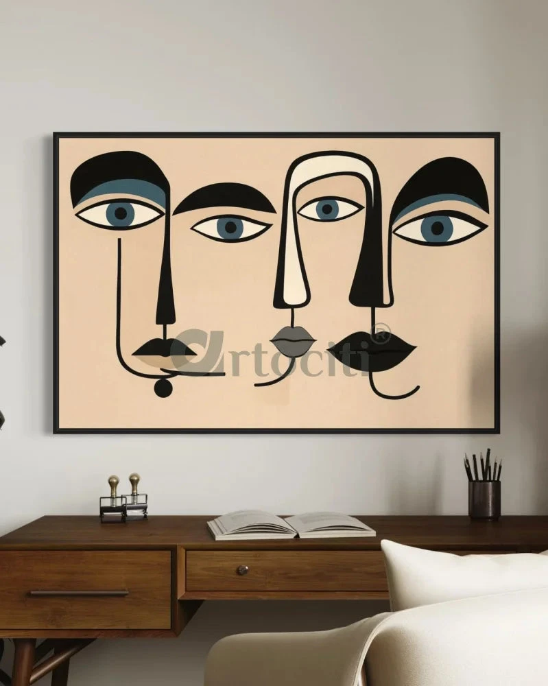 Modern Minimalist Abstract Faces Canvas Painting(Modern Minimalist Abstract Faces Canvas Painting) 5 Modern Minimalist Abstract Faces Canvas Painting(Modern Minimalist Abstract Faces Canvas Painting) - Image 3