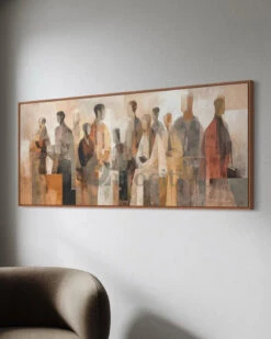 Multi-Figure Design Modern Abstract Canvas Painting(Multi Figure Design Modern Abstract Canvas Painting) -Artociti Sale Store multi figure design modern abstract canvas painting 72x30 inches floating frame wooden 928