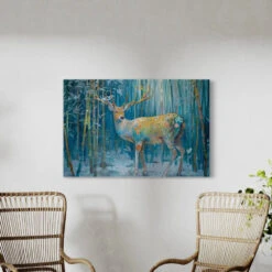 Multicolor Reindeer Abstract Canvas Giclee Print Modern Art Decor(Multicolor Reindeer Abstract Canvas Giclee Print Modern Art Decor) -Artociti Sale Store multicolor reindeer abstract canvas giclee print modern art decor 18x12 inch 307