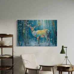 Multicolor Reindeer Abstract Canvas Giclee Print Modern Art Decor(Multicolor Reindeer Abstract Canvas Giclee Print Modern Art Decor) -Artociti Sale Store multicolor reindeer abstract canvas giclee print modern art decor 24x16 inch 535