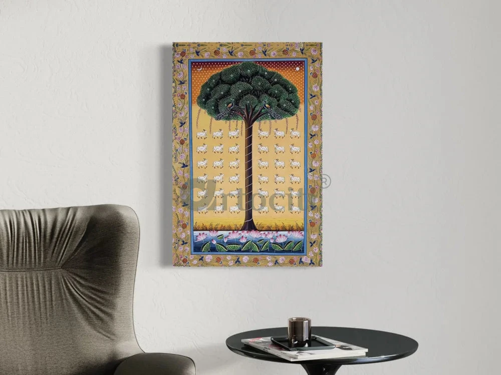 Multicolor Tree Of Life Pichwai Phad Art Canvas Giclee Print(Multicolor Tree Of Life Pichwai Phad Art Canvas Giclee Print Available In 24x16 And 30x20 Inches) 4 Multicolor Tree Of Life Pichwai Phad Art Canvas Giclee Print(Multicolor Tree Of Life Pichwai Phad Art Canvas Giclee Print Available In 24x16 And 30x20 Inches) - Image 2
