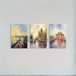 Mumbai Cityscape Watercolor Canvas Set World Famous Cities(Mumbai Cityscape Watercolor Canvas Set 24x16 And 30x20 Inches Ready To Hang) 12 Mumbai Cityscape Watercolor Canvas Set World Famous Cities(Mumbai Cityscape Watercolor Canvas Set 24x16 And 30x20 Inches Ready To Hang) -Artociti Sale Store mumbai cityscape watercolor canvas set world famous cities 30x20 inches wall art 190