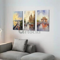 Mumbai Cityscape Watercolor Canvas Set World Famous Cities(Mumbai Cityscape Watercolor Canvas Set 24x16 And 30x20 Inches Ready To Hang) 11 Mumbai Cityscape Watercolor Canvas Set World Famous Cities(Mumbai Cityscape Watercolor Canvas Set 24x16 And 30x20 Inches Ready To Hang) -Artociti Sale Store mumbai cityscape watercolor canvas set world famous cities wall art 590