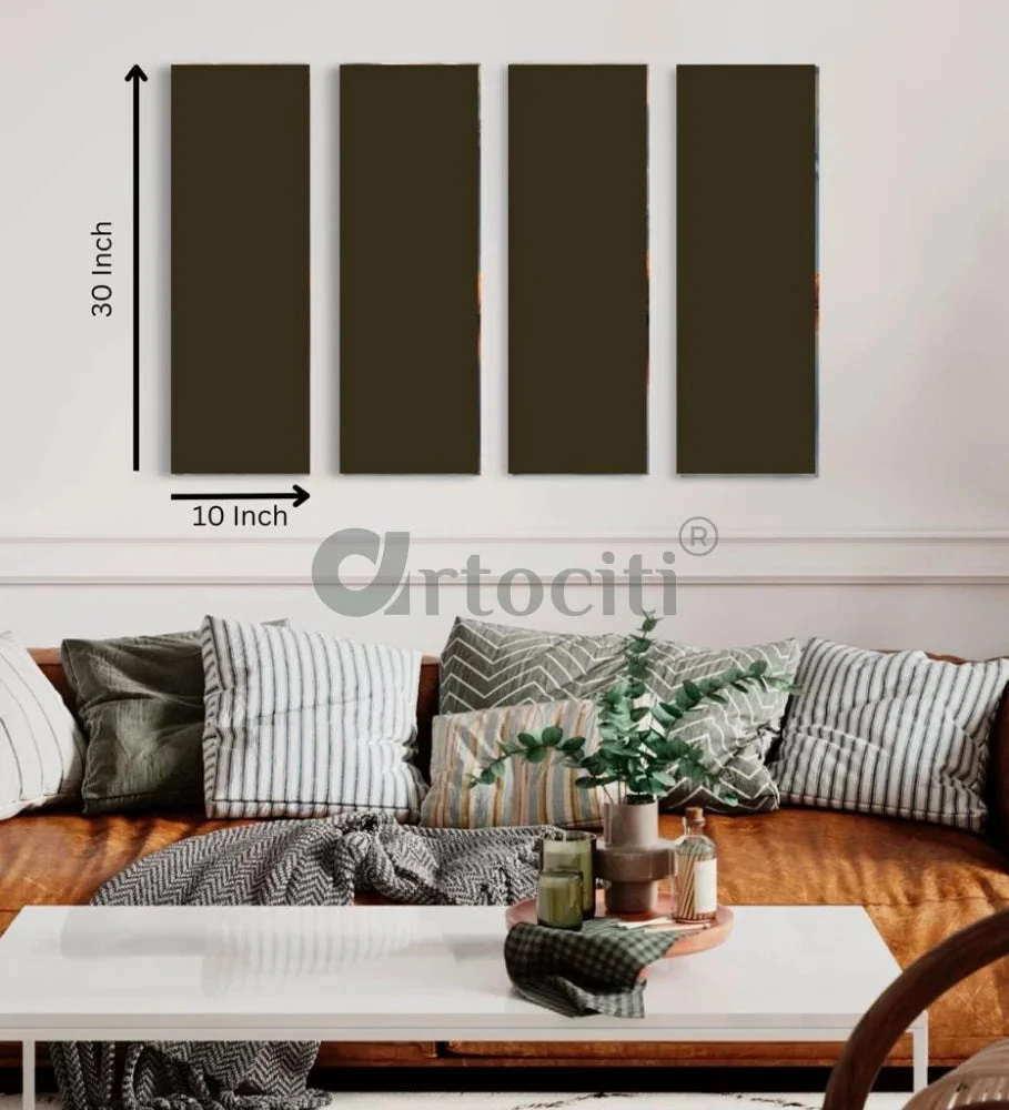 Nature Themed Modern Abstract Canvas Painting Set Of 4(Modern Abstract Canvas Painting 30x10 Inches Set Of 4) 6 Nature Themed Modern Abstract Canvas Painting Set Of 4(Modern Abstract Canvas Painting 30x10 Inches Set Of 4) - Image 4