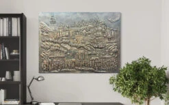 Palitana Shatrunjay Mountain 3D Relief Mural Art(4x3 Embark On A Spiritual Journey With Artocitis Palitana Shatrunjay Mountain 3d Relief Mural Art Jain) -Artociti Sale Store palitana shatrunjay mountain 3d relief mural art 330