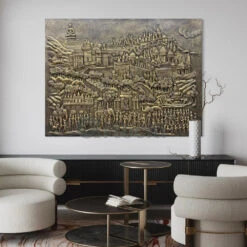 Palitana Shatrunjay Mountain 3D Relief Mural Art(4x3 Embark On A Spiritual Journey With Artocitis Palitana Shatrunjay Mountain 3d Relief Mural Art Jain)