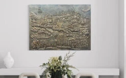 Palitana Shatrunjay Mountain 3D Relief Mural Art(4x3 Embark On A Spiritual Journey With Artocitis Palitana Shatrunjay Mountain 3d Relief Mural Art Jain) -Artociti Sale Store palitana shatrunjay mountain 3d relief mural art 598