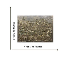 Palitana Shatrunjay Mountain 3D Relief Mural Art(4x3 Embark On A Spiritual Journey With Artocitis Palitana Shatrunjay Mountain 3d Relief Mural Art Jain) -Artociti Sale Store palitana shatrunjay mountain 3d relief mural art 734