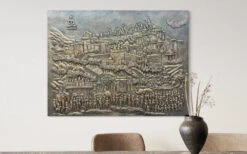 Palitana Shatrunjay Mountain 3D Relief Mural Art(4x3 Embark On A Spiritual Journey With Artocitis Palitana Shatrunjay Mountain 3d Relief Mural Art Jain) -Artociti Sale Store palitana shatrunjay mountain 3d relief mural art 830