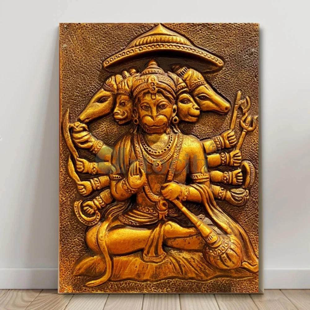 Panchmukhi Hanuman 3D Relief Mural Wall Art(Panchmukhi Hanuman 3d Relief Mural Wall Art Bajrang Bali Wall Decor Ready To Hang) 6 Panchmukhi Hanuman 3D Relief Mural Wall Art(Panchmukhi Hanuman 3d Relief Mural Wall Art Bajrang Bali Wall Decor Ready To Hang) - Image 4