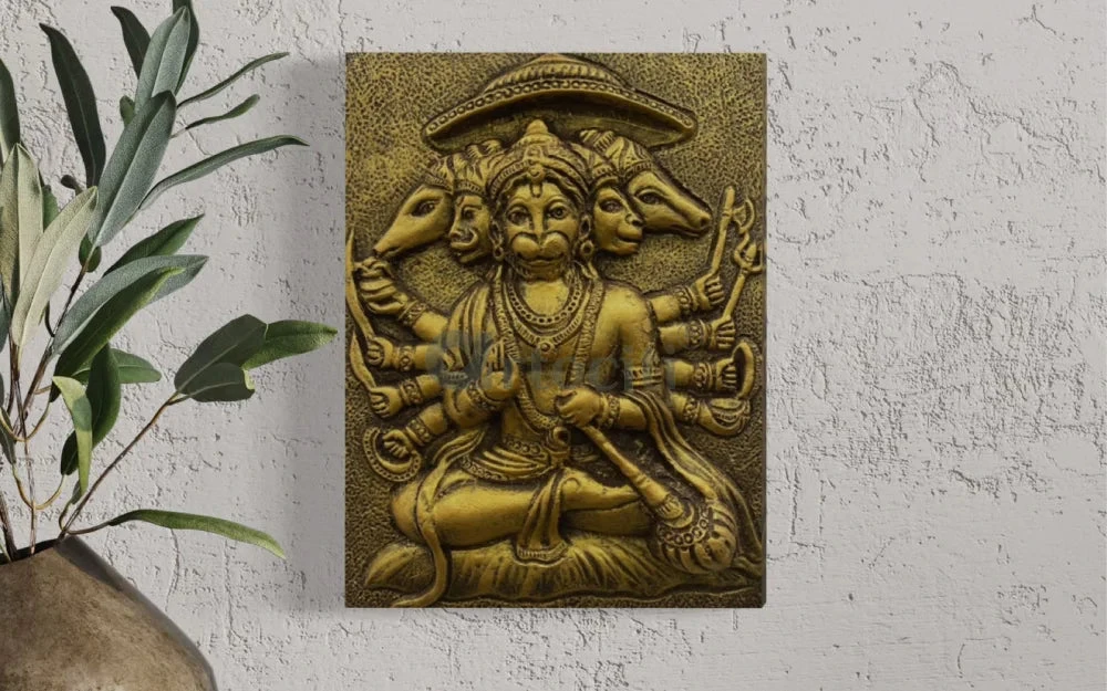 Panchmukhi Hanuman 3D Relief Mural Wall Art(Panchmukhi Hanuman 3d Relief Mural Wall Art Bajrang Bali Wall Decor Ready To Hang) 9 Panchmukhi Hanuman 3D Relief Mural Wall Art(Panchmukhi Hanuman 3d Relief Mural Wall Art Bajrang Bali Wall Decor Ready To Hang) - Image 7