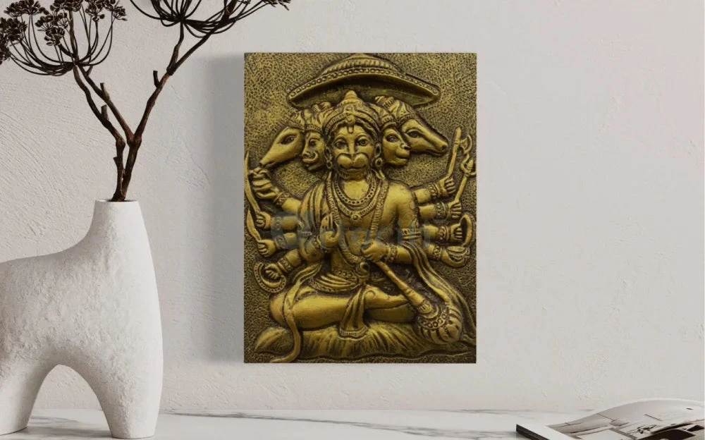 Panchmukhi Hanuman 3D Relief Mural Wall Art(Panchmukhi Hanuman 3d Relief Mural Wall Art Bajrang Bali Wall Decor Ready To Hang) 7 Panchmukhi Hanuman 3D Relief Mural Wall Art(Panchmukhi Hanuman 3d Relief Mural Wall Art Bajrang Bali Wall Decor Ready To Hang) - Image 5