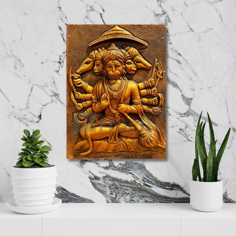 Panchmukhi Hanuman 3D Relief Mural Wall Art(Panchmukhi Hanuman 3d Relief Mural Wall Art Bajrang Bali Wall Decor Ready To Hang) 3 Panchmukhi Hanuman 3D Relief Mural Wall Art(Panchmukhi Hanuman 3d Relief Mural Wall Art Bajrang Bali Wall Decor Ready To Hang)