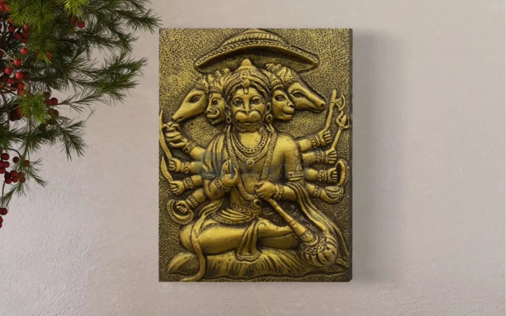 Panchmukhi Hanuman 3D Relief Mural Wall Art(Panchmukhi Hanuman 3d Relief Mural Wall Art Bajrang Bali Wall Decor Ready To Hang) 8 Panchmukhi Hanuman 3D Relief Mural Wall Art(Panchmukhi Hanuman 3d Relief Mural Wall Art Bajrang Bali Wall Decor Ready To Hang) - Image 6