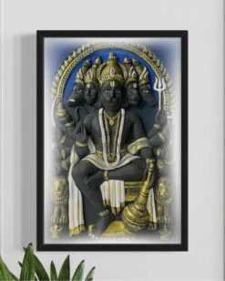 Panchmukhi Hanuman 3D Relief Mural Wall Art In 3 Sizes(Standing Posture Panchmukhi Hanuman Relief Mural) -Artociti Sale Store panchmukhi hanuman 3d relief mural wall art in 3 sizes 18x12 inch multi frame with led black 732