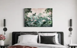 Pichwai Jungle Canvas Giclee Print(Pichwai Jungle Canvas Giclee Print Elevate Your Decor) -Artociti Sale Store pichwai jungle canvas giclee print 24x16 inch 865
