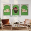 Pichwai Shrinath Ji Canvas Set With Cows And Elegance(Indianara Set Of 3 Shreenathji In Gokul With Cows Pichwai In Canvas Giclee Print) -Artociti Sale Store pichwai shrinath ji canvas set with cows and elegance green 24x16 inches painting 192