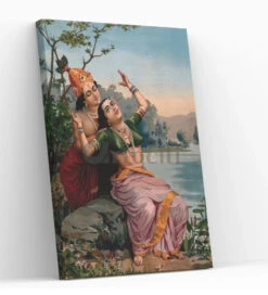 Radha And Madhav By Raja Ravi Varma Famous Canvas Painting(Copy Of Goddess Lakshmi On Her Lotus By Raja Ravi Varma Famous Canvas Painting) -Artociti Sale Store radha and madhav by raja ravi varma famous canvas painting verma 317