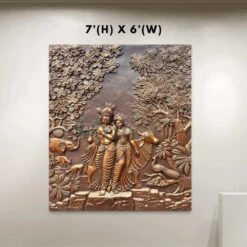 Radha Krishna 3D Elevation Sculpture Relief Mural Wall Art | Multiple Size Available(Radha Krishna 3d Elevation Sculpture Relief Mural Wall Art Multiple Size Available) -Artociti Sale Store radha krishna 3d elevation sculpture relief mural wall art multiple size available 7 h x6 w feet bronze 797