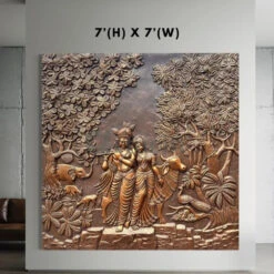 Radha Krishna 3D Elevation Sculpture Relief Mural Wall Art | Multiple Size Available(Radha Krishna 3d Elevation Sculpture Relief Mural Wall Art Multiple Size Available)