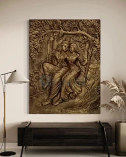 Radha Krishna 3D Relief Mural Wall Art(Radha Krishna Wall Relief Mural Golden) -Artociti Sale Store radha krishna 3d relief mural wall art 126
