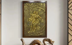 Radha Krishna 3D Relief Mural Wall Art(Radha Krishna Wall Relief Mural Golden) -Artociti Sale Store radha krishna 3d relief mural wall art 164