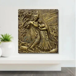 Radha Krishna 3D Wall Hanging(Radha Krishna 3d Wall Hanging) -Artociti Sale Store radha krishna 3d wall hanging golden 185