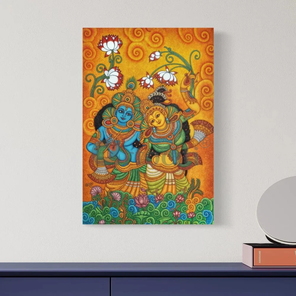 Radha Krishna Enchanting Kerala Mural Canvas Giclee Print(Radhakrishna Enchanting Kerala Mural Canvas Giclee Print) 3 Radha Krishna Enchanting Kerala Mural Canvas Giclee Print(Radhakrishna Enchanting Kerala Mural Canvas Giclee Print)