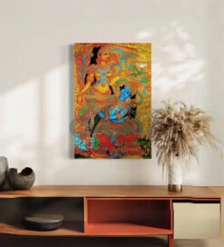 Radha Krishna Kerala Mural Canvas Print(Radha Krishna Kerala Mural Canvas Print Elevate Your Space With Spiritual Elegance) 12 Radha Krishna Kerala Mural Canvas Print(Radha Krishna Kerala Mural Canvas Print Elevate Your Space With Spiritual Elegance) -Artociti Sale Store radha krishna kerala mural canvas print 30x20 inches 475