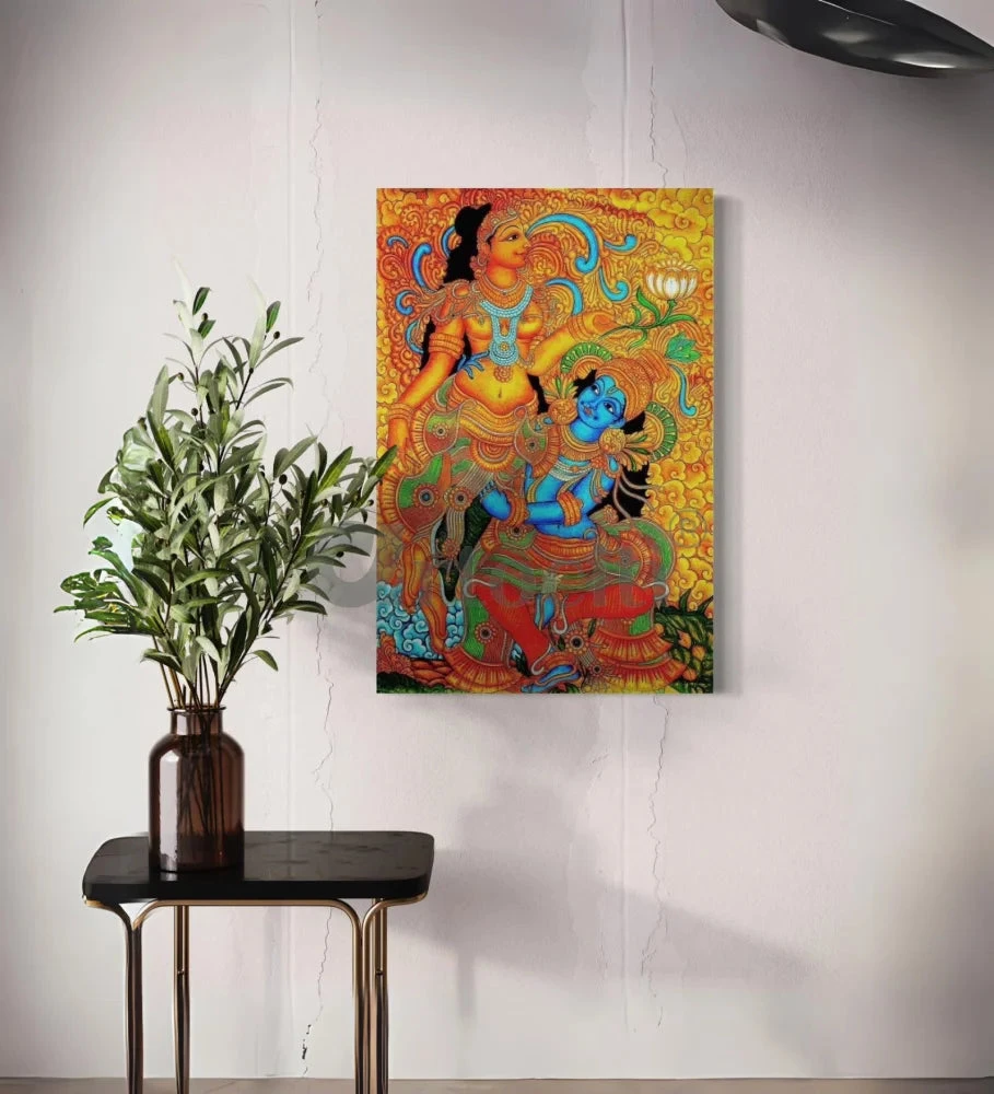 Radha Krishna Kerala Mural Canvas Print(Radha Krishna Kerala Mural Canvas Print Elevate Your Space With Spiritual Elegance) 7 Radha Krishna Kerala Mural Canvas Print(Radha Krishna Kerala Mural Canvas Print Elevate Your Space With Spiritual Elegance) - Image 5