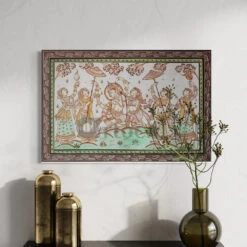 Radha Krishna Solled Pattachitra Painting Madhubani Art(Radha Krishna Solled Pattachitra Painting Madhubani Art Ready To Hang) -Artociti Sale Store radha krishna solled pattachitra painting madhubani art 854