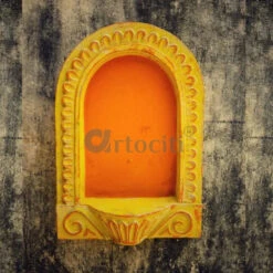 Rajasthani Jharokha Wall Decor | Vintage Looking Wall Decor | Ready To Hang(Rajasthani Jharokha Wall Decor 02) -Artociti Sale Store rajasthani jharokha wall decor vintage looking ready to hang yellow orange 269
