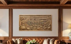 Rajyabhishek Of Chattrapati Shivaji Maharaj 3D Relief Mural Wall Art(6x3 Feet Rajyabhishek Coronation Of Chattrapati Shivaji Maharaj 3d Relief Mural Wall Art) -Artociti Sale Store rajyabhishek of chattrapati shivaji maharaj 3d relief mural wall art 684