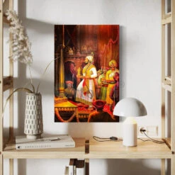 Rajyabhishek Of Chattrapati Shivaji Maharaj Canvas Giclee Print(Coronation Of Chattrapati Shivaji Maharaj Premium Canvas Giclee Print) -Artociti Sale Store rajyabhishek of chattrapati shivaji maharaj canvas giclee print 30x20 inch 160