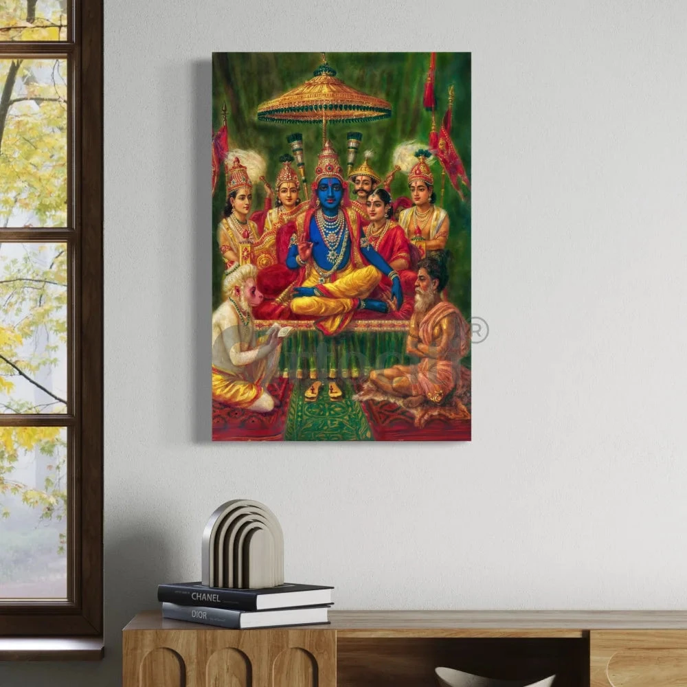Rajyabhishek Of Lord Rama By Raja Ravi Varma Famous Canvas Painting(Rajyabhishiek Coronation Of Lord Rama As The King Of Ayodhya By Raja Ravi Varma Famous Canvas Painting) 5 Rajyabhishek Of Lord Rama By Raja Ravi Varma Famous Canvas Painting(Rajyabhishiek Coronation Of Lord Rama As The King Of Ayodhya By Raja Ravi Varma Famous Canvas Painting) - Image 3