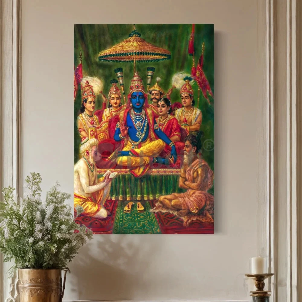 Rajyabhishek Of Lord Rama By Raja Ravi Varma Famous Canvas Painting(Rajyabhishiek Coronation Of Lord Rama As The King Of Ayodhya By Raja Ravi Varma Famous Canvas Painting) 3 Rajyabhishek Of Lord Rama By Raja Ravi Varma Famous Canvas Painting(Rajyabhishiek Coronation Of Lord Rama As The King Of Ayodhya By Raja Ravi Varma Famous Canvas Painting)