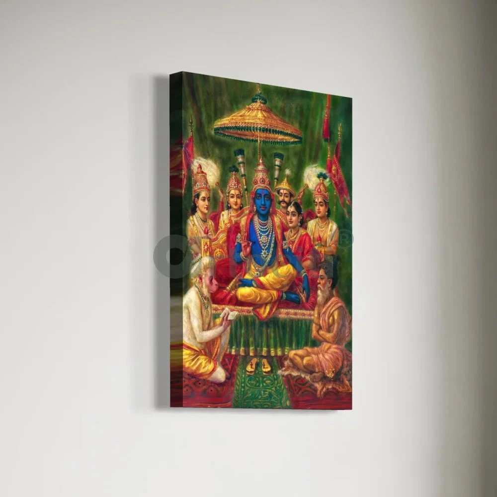 Rajyabhishek Of Lord Rama By Raja Ravi Varma Famous Canvas Painting(Rajyabhishiek Coronation Of Lord Rama As The King Of Ayodhya By Raja Ravi Varma Famous Canvas Painting) 4 Rajyabhishek Of Lord Rama By Raja Ravi Varma Famous Canvas Painting(Rajyabhishiek Coronation Of Lord Rama As The King Of Ayodhya By Raja Ravi Varma Famous Canvas Painting) - Image 2