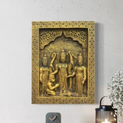 Ram Darbar 3D Relief Mural Wall Art(10 5x8 Inches Ram Darbar Ram Laxman Janki Sita With Hanuman Ji 3d Relief Mural Wall Art) -Artociti Sale Store ram darbar 3d relief mural wall art 616
