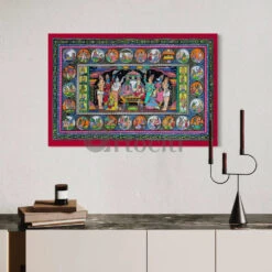 Ram Darbar Pattachitra (Orissa) Art Canvas Giclee Print(Ram Darbar Pattachitra Orissaart Canvas Giclee Prints 24x16 30x20 Inches 380 Gsm) -Artociti Sale Store ram darbar pattachitra orissa art canvas giclee print 394