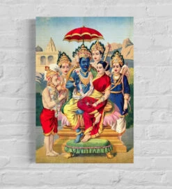 Ramapanchayan By Raja Ravi Varma Famous Canvas Painting(Ramapanchayan By Raja Ravi Varma Famous Canvas Painting)