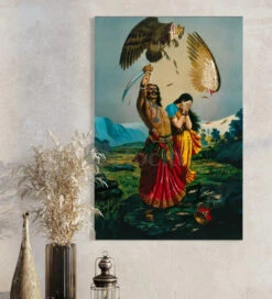 Ravana Slaughtering Jatayu By Raja Ravi Varma Famous Canvas Painting(Ravana Slaughtering Jatayu The Vulture By Raja Ravi Varma Famous Canvas Painting) -Artociti Sale Store ravana slaughtering jatayu by raja ravi varma famous canvas painting verma 428