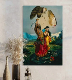 Ravana Slaughtering Jatayu By Raja Ravi Varma Famous Canvas Painting(Ravana Slaughtering Jatayu The Vulture By Raja Ravi Varma Famous Canvas Painting) -Artociti Sale Store ravana slaughtering jatayu by raja ravi varma famous canvas painting verma 742