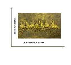 Right Moving 5X3 Feet 7 Horse 3D Relief Mural Wall Art(5x3 Feet 7 Horse 3d Relief Mural Wall Art Ready To Hang) -Artociti Sale Store right moving 5x3 feet 7 horse 3d relief mural wall art 632