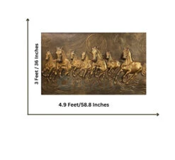 Right Moving 5X3 Feet 7 Horse 3D Relief Mural Wall Art(5x3 Feet 7 Horse 3d Relief Mural Wall Art Ready To Hang) -Artociti Sale Store right moving 5x3 feet 7 horse 3d relief mural wall art 879