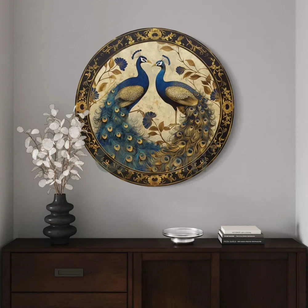 Round Duet Peacock Canvas Giclee Print Round Canvas Wall Art(Round Duet Peacock Canvas Giclee Print Round Canvas Wall Art) 5 Round Duet Peacock Canvas Giclee Print Round Canvas Wall Art(Round Duet Peacock Canvas Giclee Print Round Canvas Wall Art) - Image 3