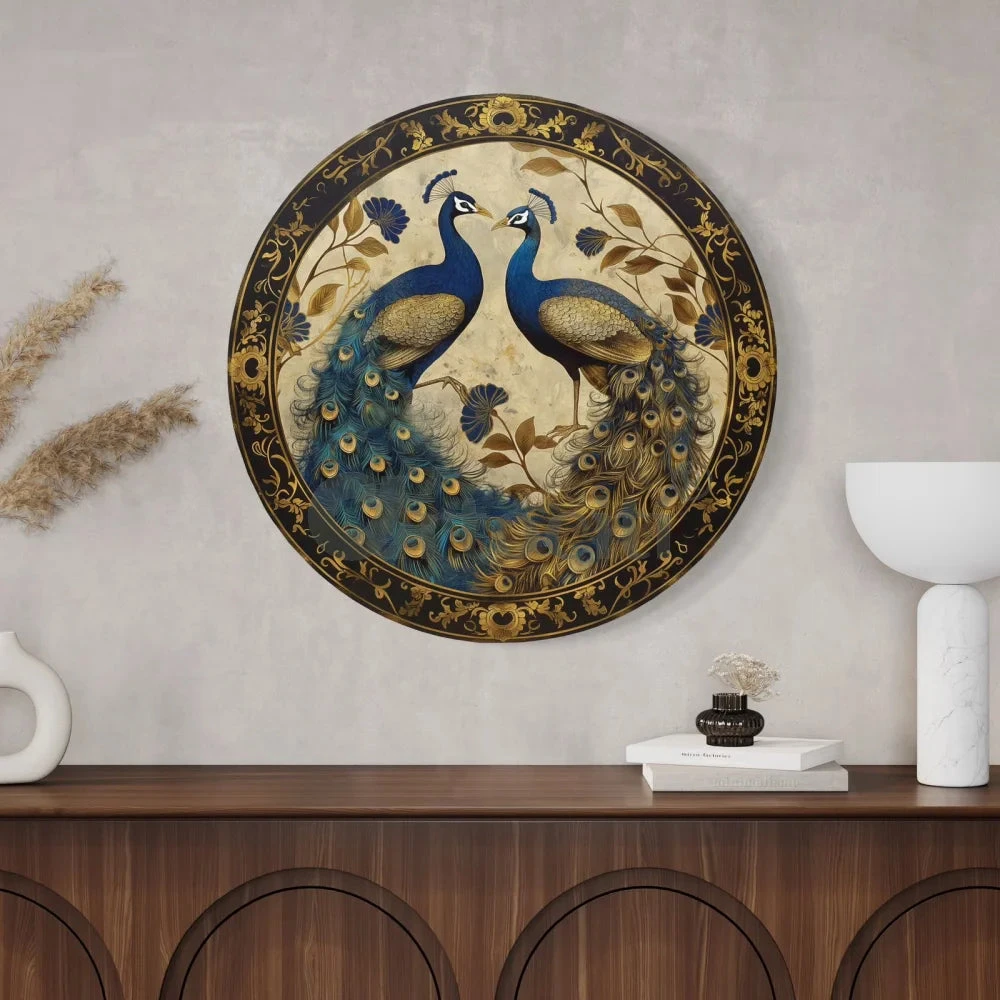Round Duet Peacock Canvas Giclee Print Round Canvas Wall Art(Round Duet Peacock Canvas Giclee Print Round Canvas Wall Art) 4 Round Duet Peacock Canvas Giclee Print Round Canvas Wall Art(Round Duet Peacock Canvas Giclee Print Round Canvas Wall Art) - Image 2
