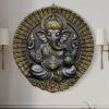 Round Ganesha Wall Decor - 3D Relief Mural Wall Art(3x3 5 Feet Round Ganesha Wall Decor Fiber Mural Elevation 3d Relief Mural Wall Art) 2 Round Ganesha Wall Decor - 3D Relief Mural Wall Art(3x3 5 Feet Round Ganesha Wall Decor Fiber Mural Elevation 3d Relief Mural Wall Art) -Artociti Sale Store round ganesha wall decor 3d relief mural art 472